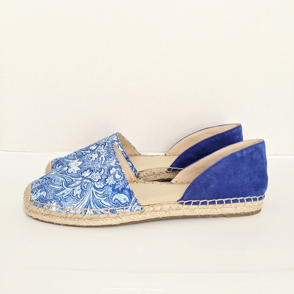 Marc Fisher Manda Espadrille Leather Flats Blue